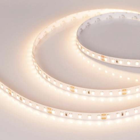Лента светодиодная RT-A120-8mm 24V Warm3000 (9.6 W/m, IP20, 2835, 5m) (Arlight, Открытый)