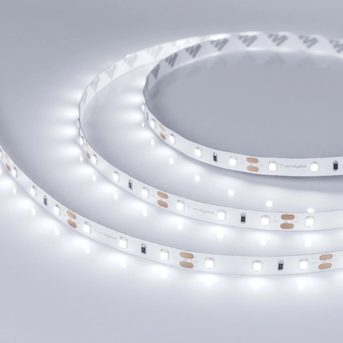 Лента светодиодная RT-A60-8mm 12V White6000 (7.2 W/m, IP20, 2835, 5m) (Arlight, Открытый)
