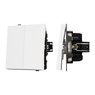 Механизм выключателя двухклавишный непроходной SWT-TENDO-MK02-PL-WH (230V, 10A) (Arlight, -)