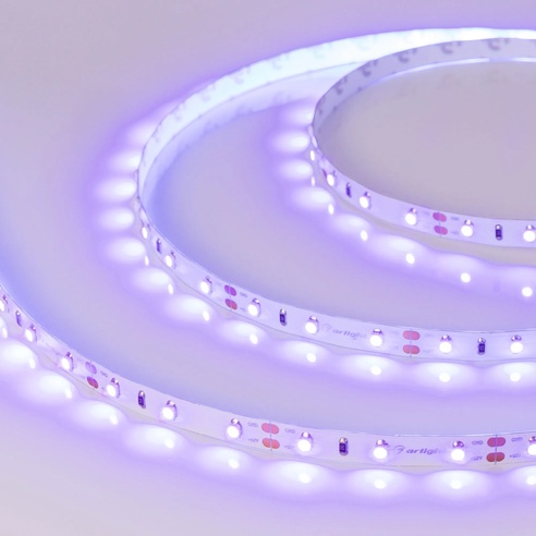 Лента светодиодная RT-A60-8mm 12V UV400 (4.8 W/m, IP20, 2835, 5m) (Arlight, Открытый)