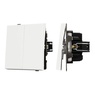 Механизм выключателя двухклавишный непроходной SWT-TENDO-MK02-SFPL-WH (230V, 10A) (Arlight, -)