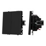 Механизм выключателя двухклавишный проходной SWT-NOBE-MKP2-SFPL-BK (230V, 10A) (Arlight, -)