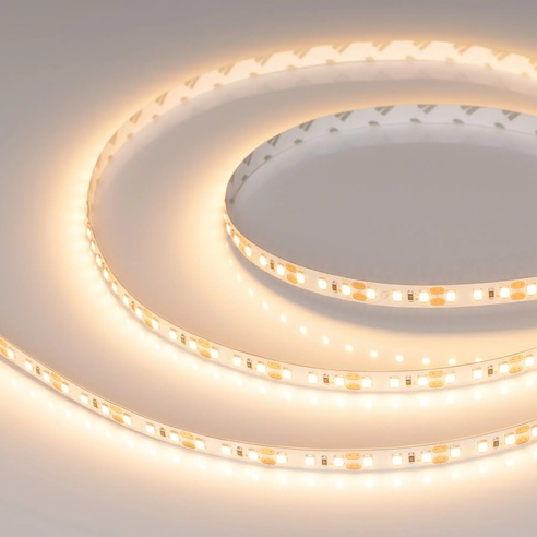 Лента светодиодная RT-A120-8mm 12V Warm2700 (9.6 W/m, IP20, 2835, 5m) (Arlight, Открытый)