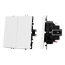 Механизм выключателя двухклавишный проходной SWT-NOBE-MKP2-SFPL-WH (230V, 10A) (Arlight, -)