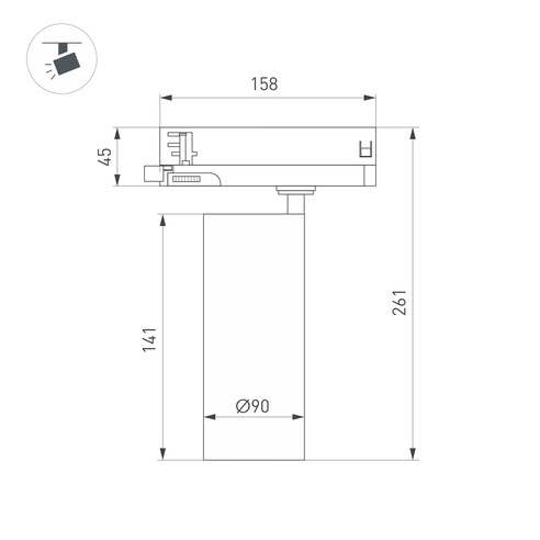 Светильник LGD-GERA-4TR-R90-40W Day4000 (WH, 55 deg, 230V) (Arlight, IP20 Металл, 5 лет)