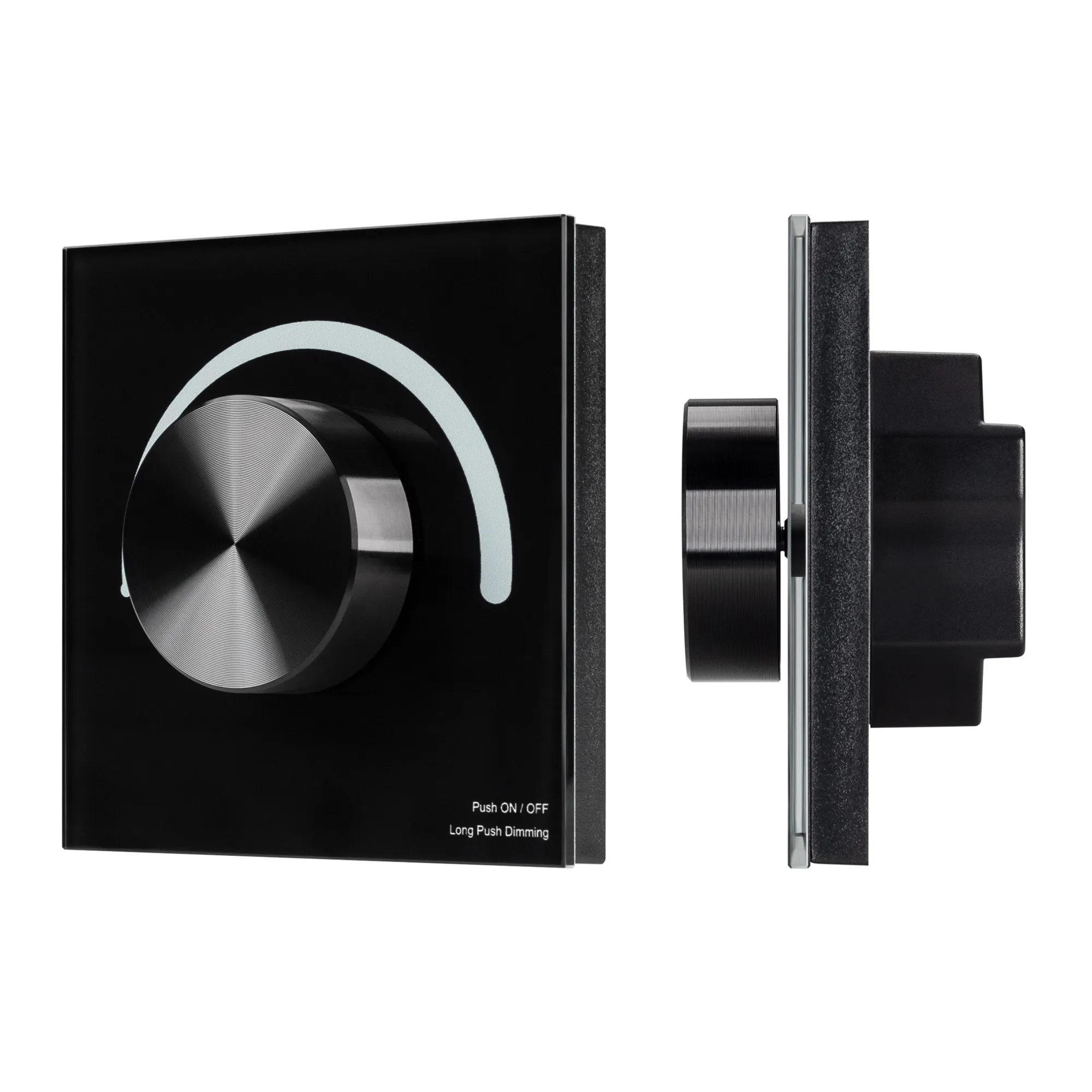 Панель SMART-P37-DIM-IN Black (230V, 1.2A, TRIAC, Rotary, 2.4G) (Arlight, IP20 Пластик, 5 лет) - изображение товара