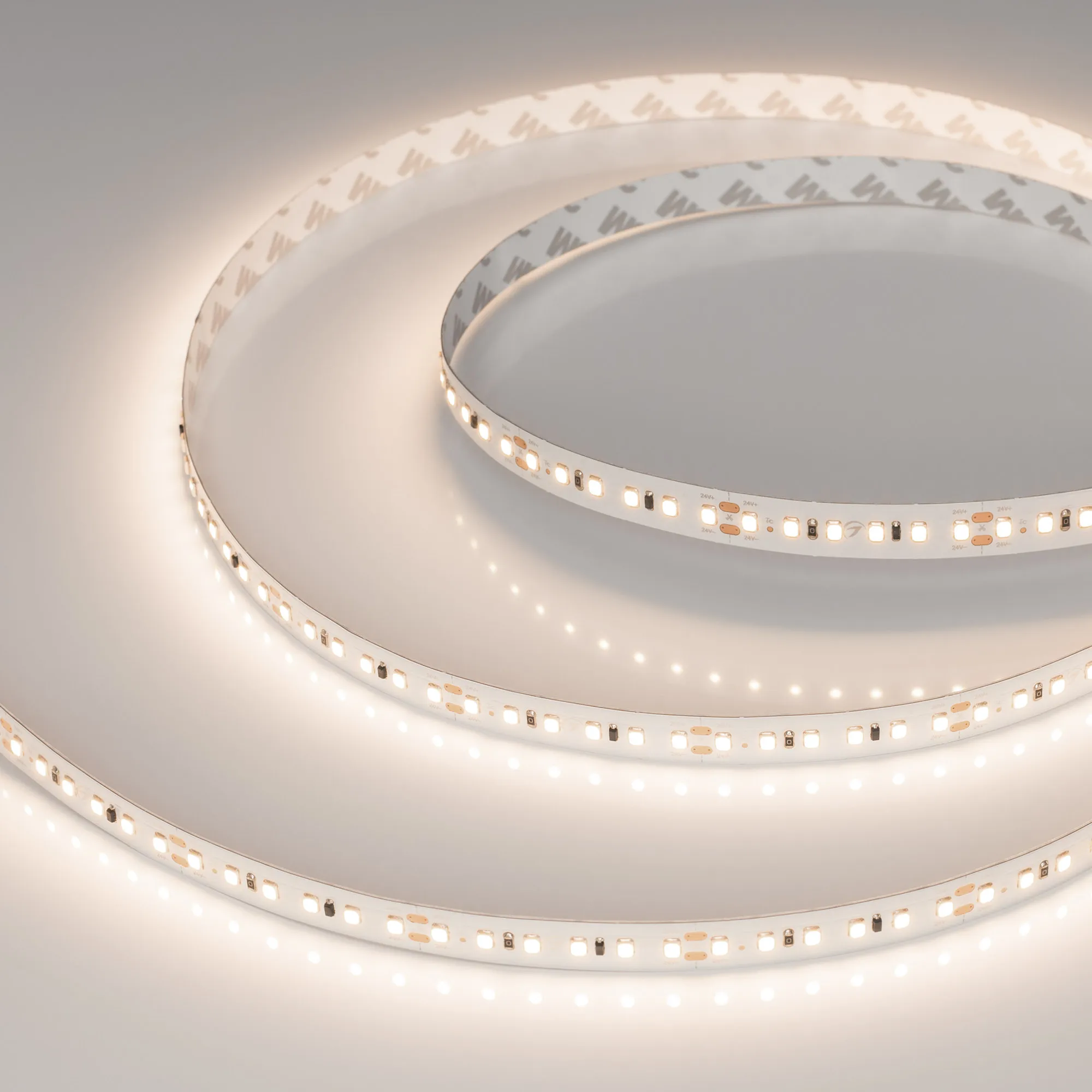 Лента светодиодная IC-A120-12mm 24V Warm3500 (9.6 W/m, IP20, 2835, 20m) (Arlight, 9.6 Вт/м, IP20) - изображение товара