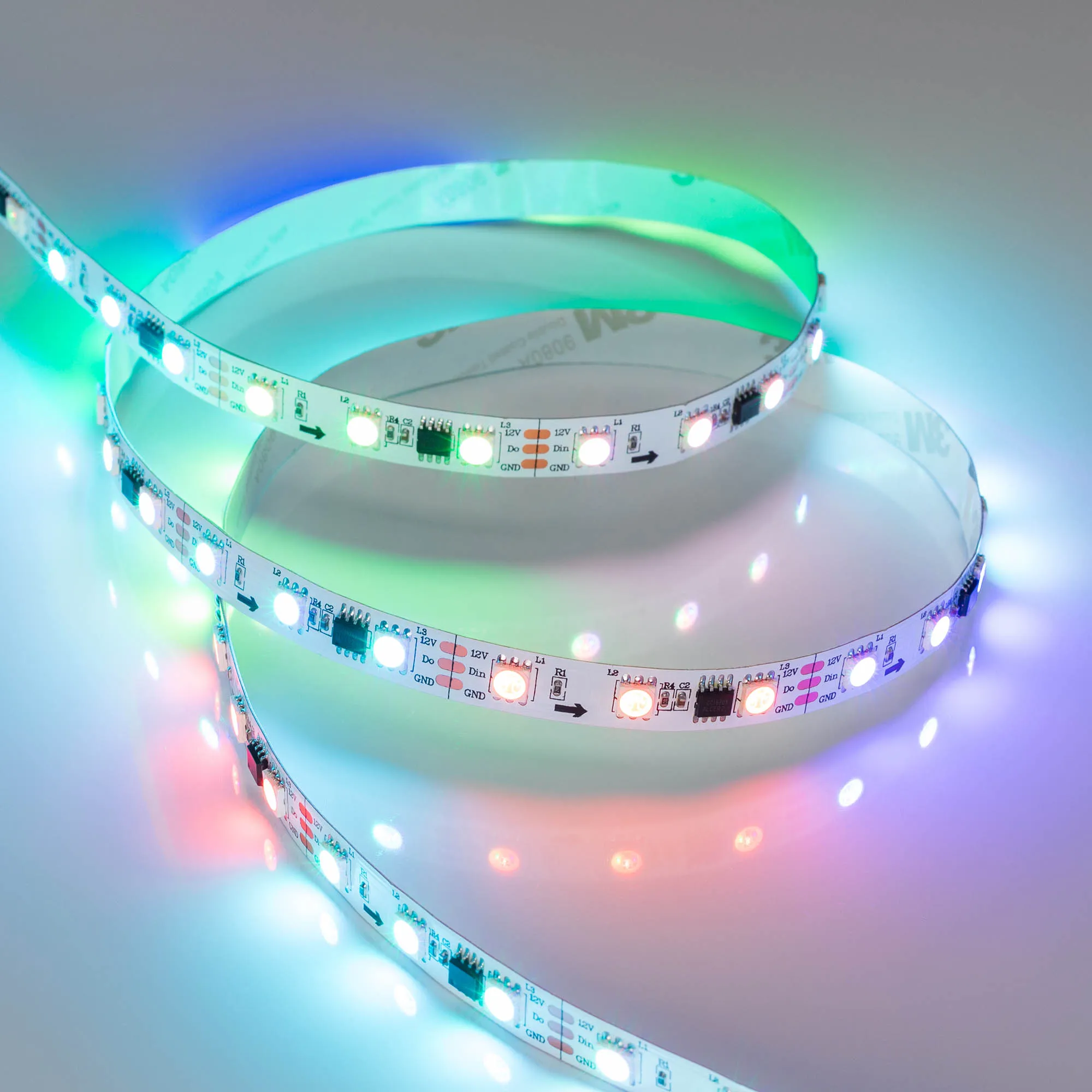 Лента светодиодная SPI-B60-10mm 12V RGB-PX3 (14.4 W/m, IP20, 5060, 5m) (Arlight, Открытый, IP20) - изображение товара
