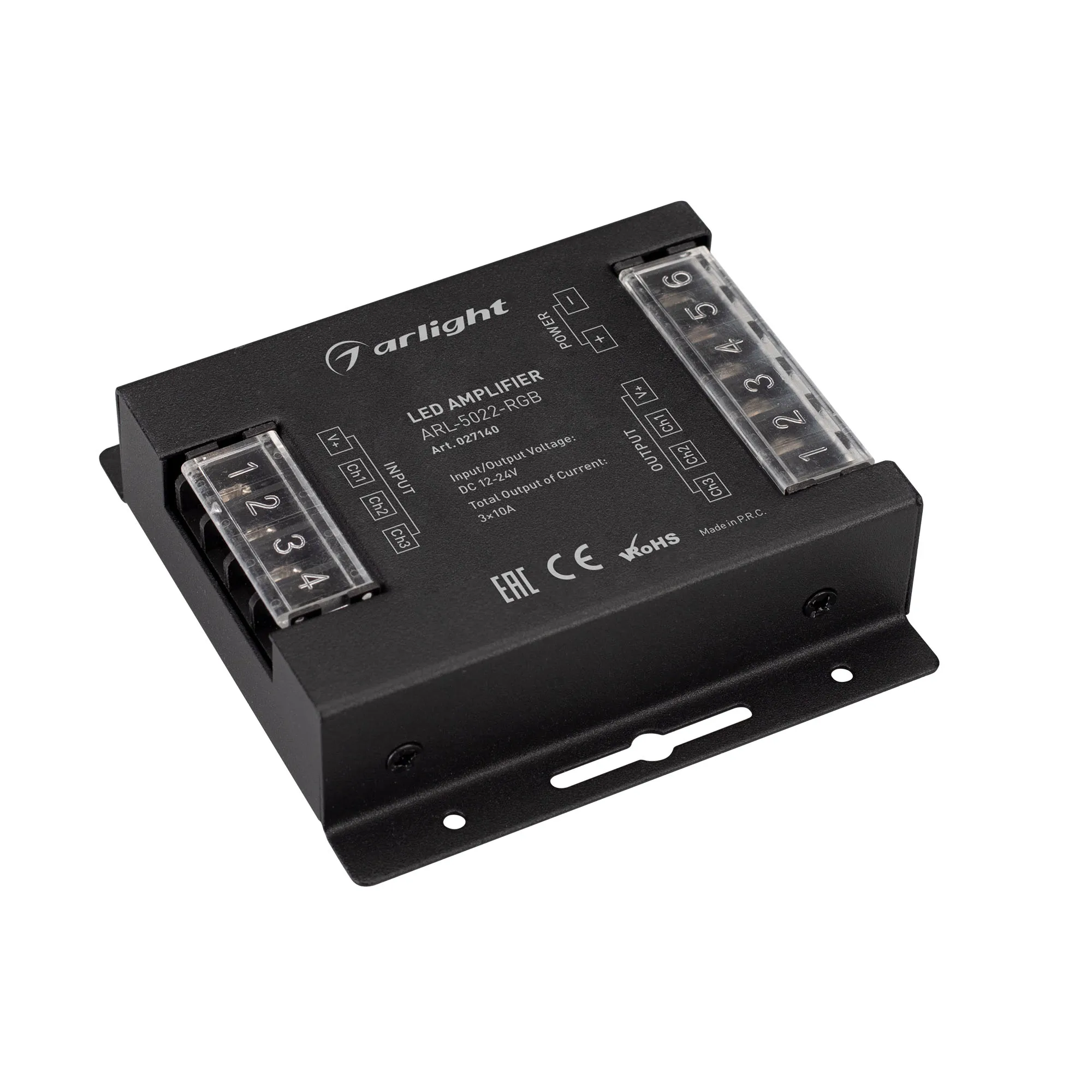 Усилитель ARL-5022-RGB (12-24V, 3x10A, 360-720W) (Arlight, IP20 Металл, 3 года) - изображение товара