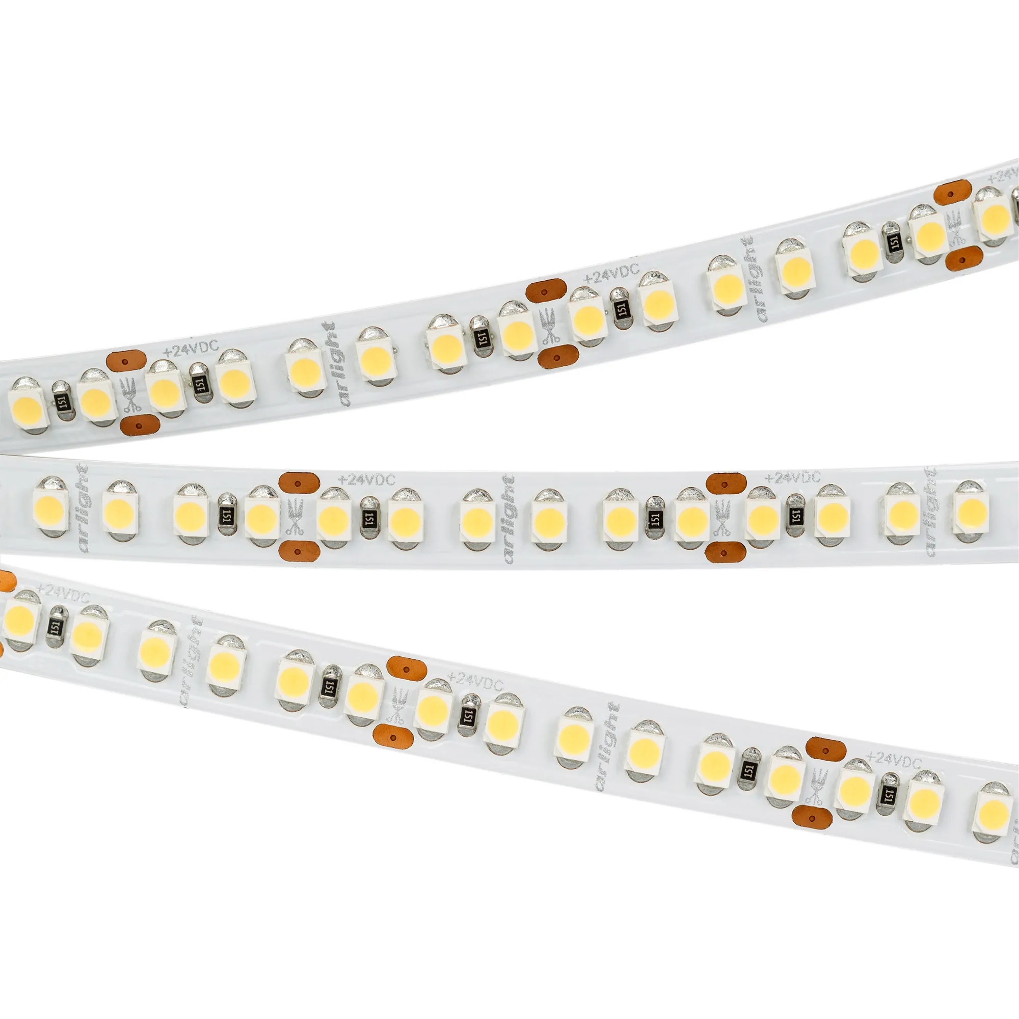 Лента светодиодная RT-A180-8mm 24V Warm3000 (14.4 W/m, IP20, 3528, 5m) (Arlight, Открытый)