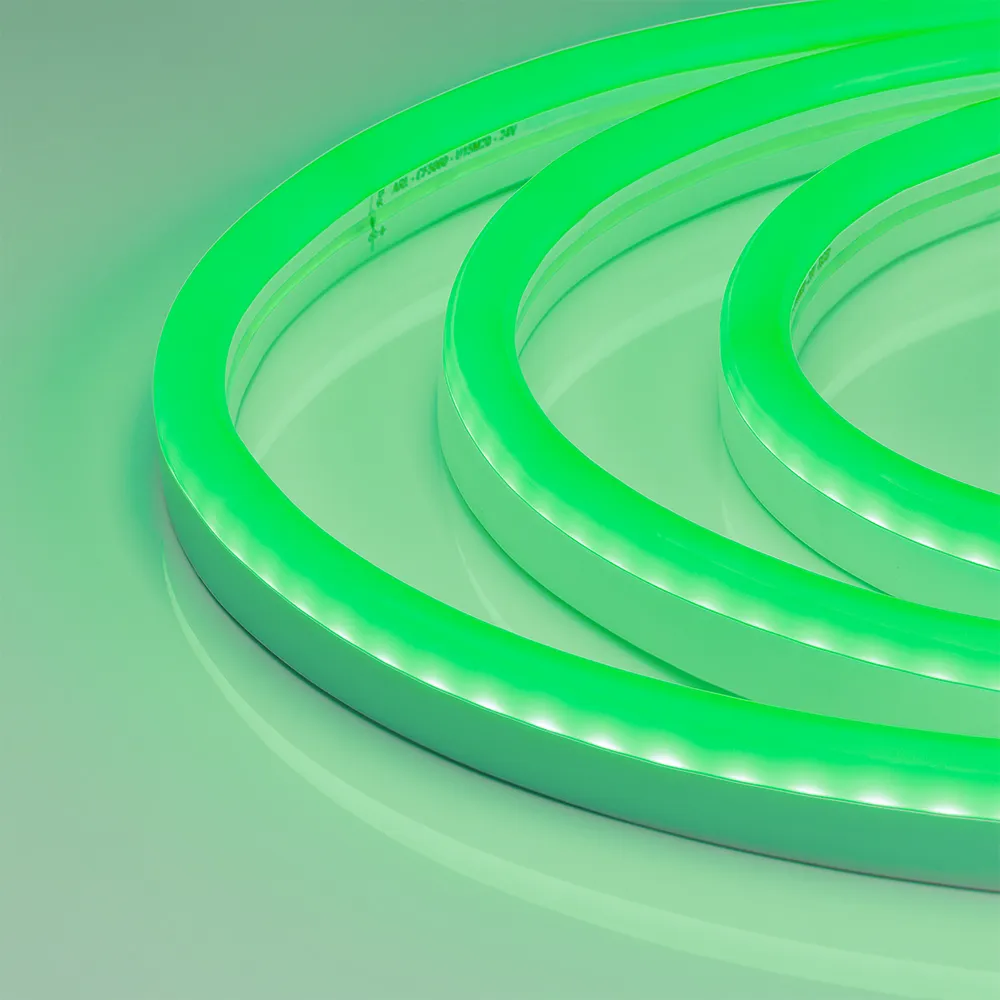 Гибкий неон ARL-CF2835-Classic-220V Green (26x15mm) (Arlight, 8 Вт/м, IP65) - изображение товара