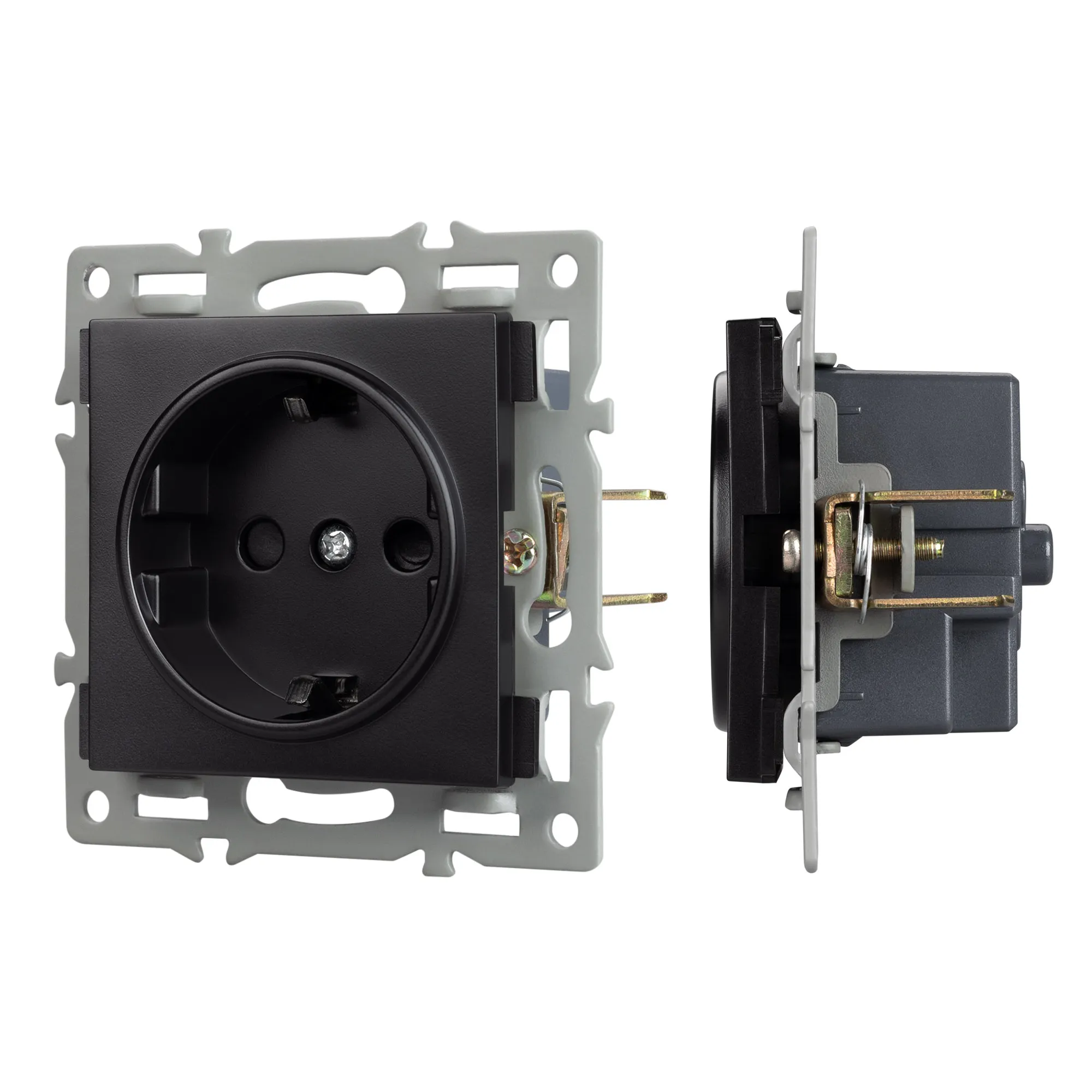 Механизм электрической розетки SCT-MEU1-PL-BK (250V, 16A) (Arlight, -) - изображение товара