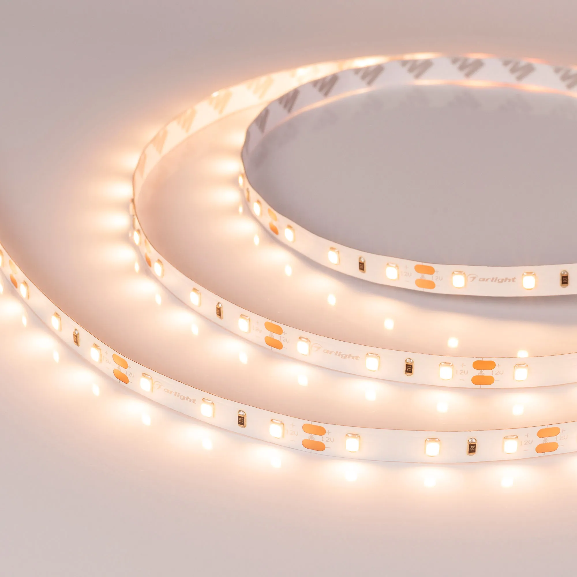 Лента светодиодная RT-A60-8mm 12V Warm2700 CRI98 (4.8 W/m, IP20, 2835, 5m) (Arlight, 4.8 Вт/м, IP20) - изображение товара