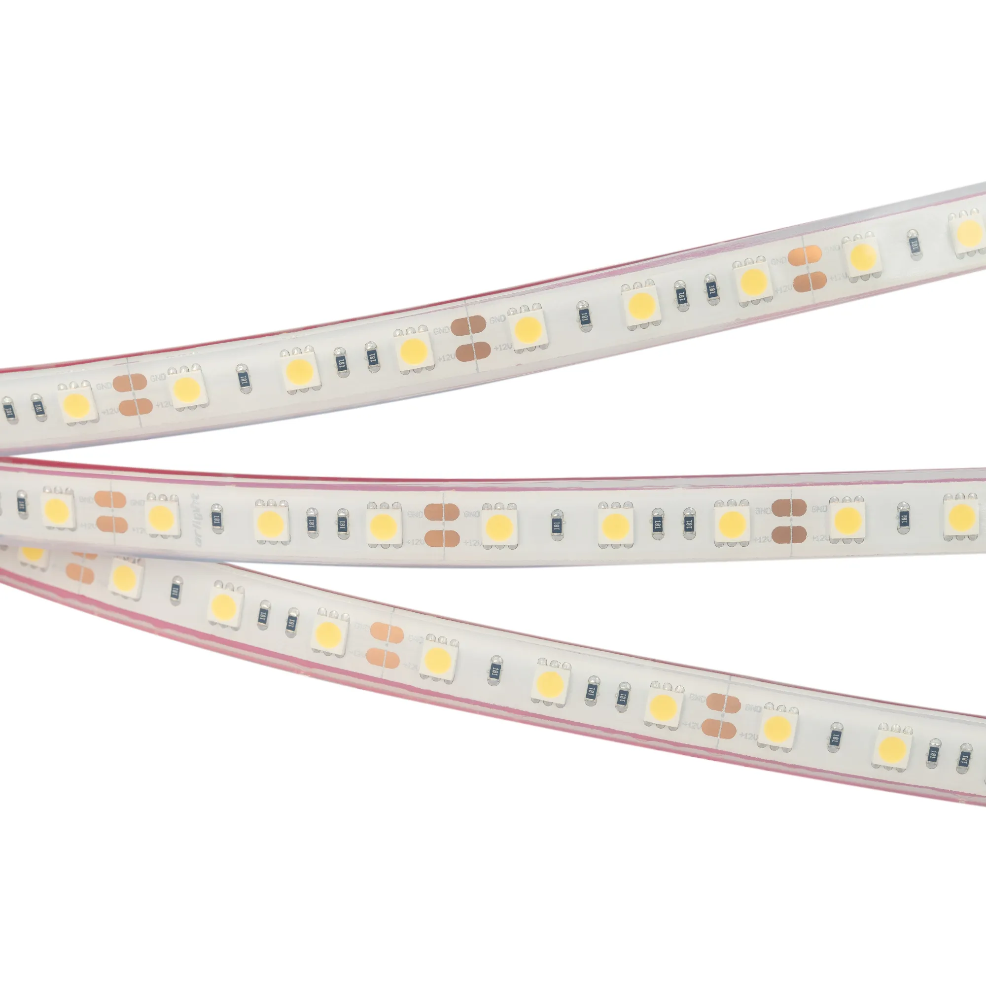Лента светодиодная RTW 2-5000PGS 12V Cool 2x (5060, 300 LED, LUX) (Arlight, 14.4 Вт/м, IP67)
