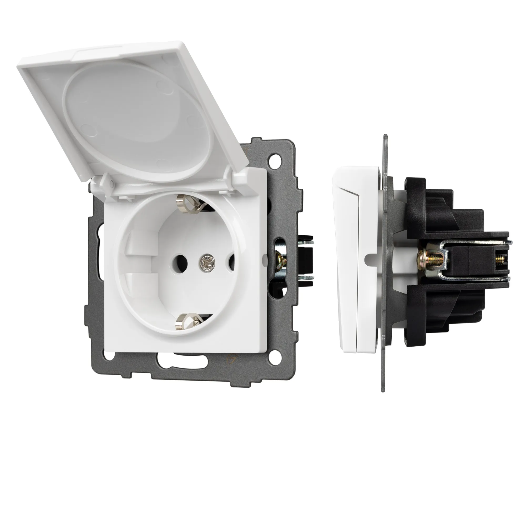 Механизм розетки влагозащищённый SCT-MCP-PL-WH-V (250V, 16A) (Arlight, -) - изображение товара