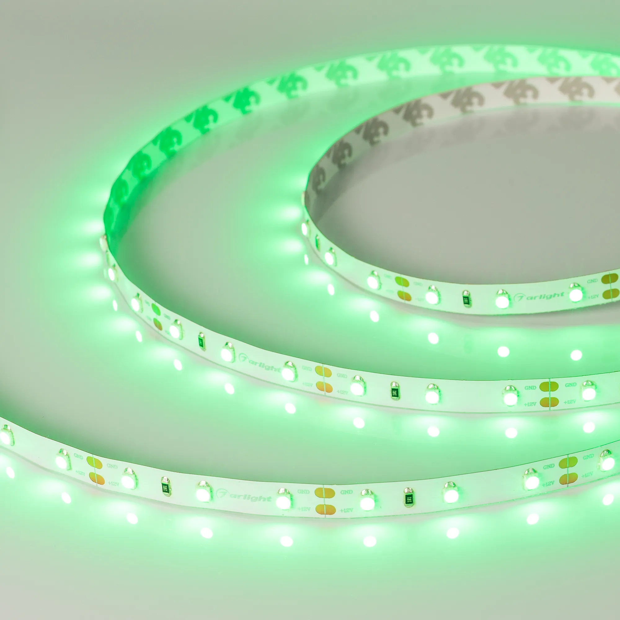 Лента светодиодная RT-A60-8mm 12V Green (4.8 W/m, IP20, 2835, 5m) (Arlight, Открытый) - изображение товара